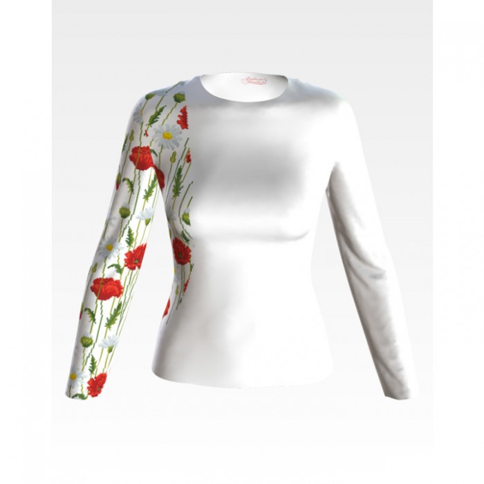 Заготовка жіночої вишиванки "Ромашки і маки" для вишивки бісером (БЖ189кБнннн)