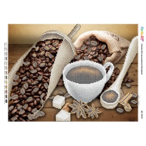 БС-3314 Кавовий настрій (частк. вишивка). Схема для вишивки бісером