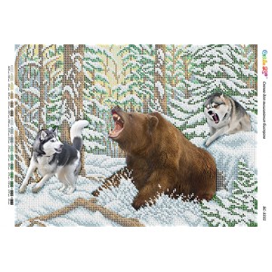 БС-3331 Полювання на ведмедя. Схема для вишивки бісером
