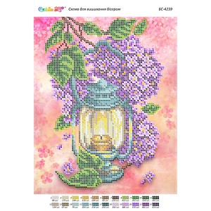 БС-4239 Ліхтар весна (частк. вишивка). Схема для вишивки бісером