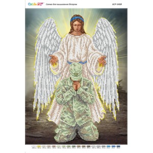 БСР-3408 Молитва військового (Янгол Охоронець) (частк. вишивка). Схема для вишивки бісером