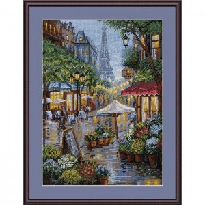 К-162 Дощовий Париж. Мережка. Набір для вишивки хрестиком на Aida 16