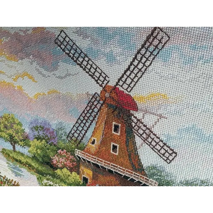 К-167 Голландські вітряки. Мережка. Набір для вишивки хрестиком на Aida 16