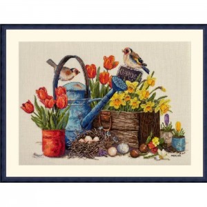 К-251 Весняний сад. Мережка. Набір для вишивки хрестиком на Aida 16