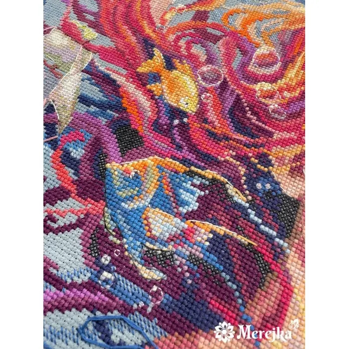 K-275 Набір для вишивки рахунковим хрестиком "Вода" Мережка, Aida 16 ct