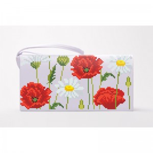 Заготовка клатча "Ромашки і маки" для вишивки бісером (КЛ189кБ1301)