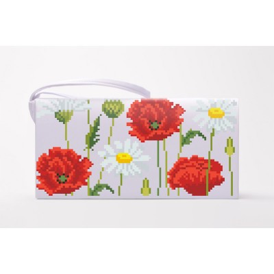 Заготовка клатча "Ромашки і маки" для вишивки бісером (КЛ189кБ1301)