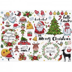 L9928 Різдвяний семплер. Christmas Sampler. Letistitch. Набір для вишивки хрестиком на Aida 16