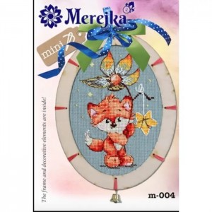 М-004 Лисичка. 13х9,5 см. Мережка. Набір для вишивки хрестиком на Aida 16