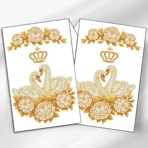 Рушник весільний великий "Лебеді в золоті" РВВ-067 (РВВ-066)