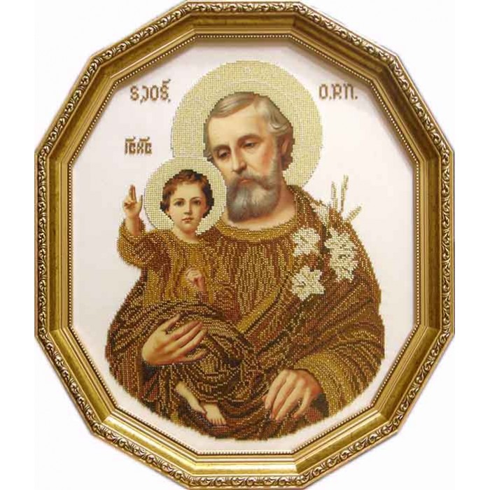 СЙІ-с Святий Йосиф з Ісусом (сепія). Схема для вишивки бісером