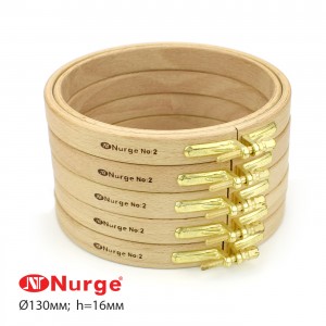 П'яльця Nurge дерев'яні з гвинтом (Ø130 мм., h. 16 мм.) 110-2