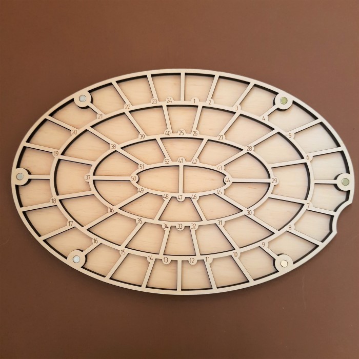 Органайзер для бісеру з дерев'яною кришкою на 52 пронумеровані комірки (060231)