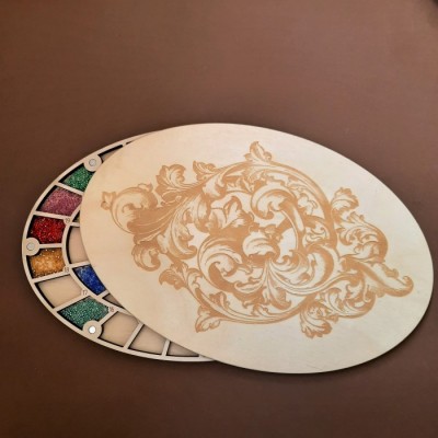 Органайзер для бісеру з дерев'яною кришкою на 52 пронумеровані комірки (060233)