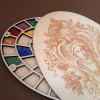 Органайзер для бісеру з дерев'яною кришкою на 52 пронумеровані комірки (060230)