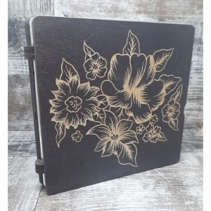 060159к Дерев'яний органайзер для бісеру Книжка на 60 комірок Темний матовий, з двома акриловими кришками всередині, кожна комірка пронумерована