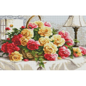 Алмазна мозаїка "Троянди в кошику" 40х70 SS814