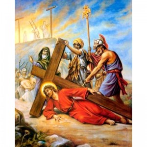Алмазна вишивка (набір) "Ісус падає втретє" (DM-452)