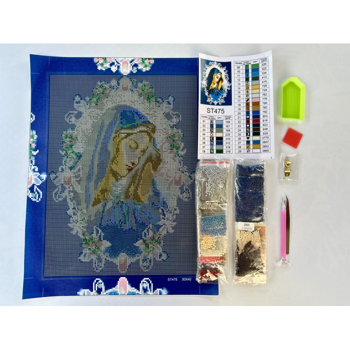 Алмазна мозаїка 30x40 Ікона Божої матері "Скорботна" ST475