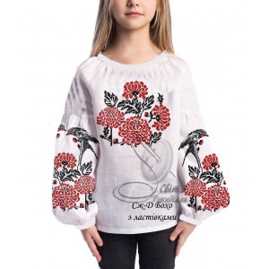 СЖ-Д "Бохо з ластівками" (СвР). Заготовка вишиванки для дівчинки (3-9 років) для вишивки