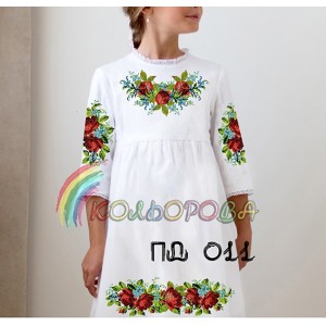 Плаття дитяче з рукавами (5-10 років) ПД-011. Заготовка під вишивку