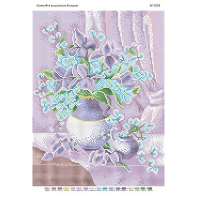 БС-3038 Ніжні квіти. Схема для вишивки бісером
