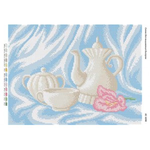 БС-3098 Чайний сервіз (кольорова). Схема для вишивки бісером