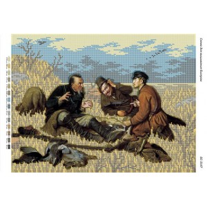 БС-3147 Мисливці на привалі. Схема для вишивки бісером