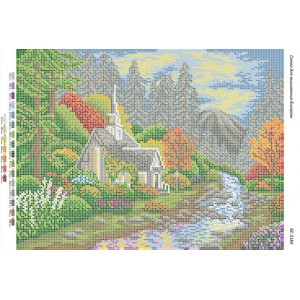 БС-3184 Будиночок у горах. Схема для вишивки бісером