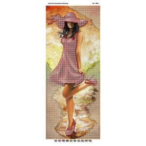 ПМ-4003 "Дівчина в червоному". Схема для вишивки бісером