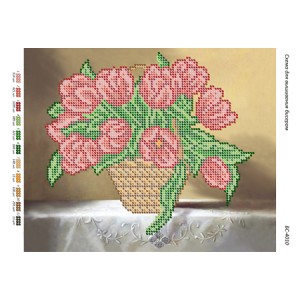 БС-4010 Натюрморт Тюльпани (частк. вишивка). Схема для вишивки бісером