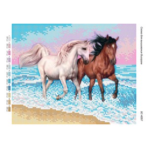БС-4097 Коні. Схема для вишивки бісером