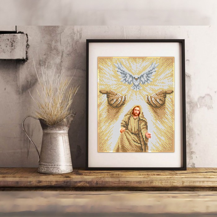 Схема для вишивки бісером “Прийдіть до Мене, усі втомлені та обтяжені, і Я заспокою вас. Мт 11:28” (А4Р-613)