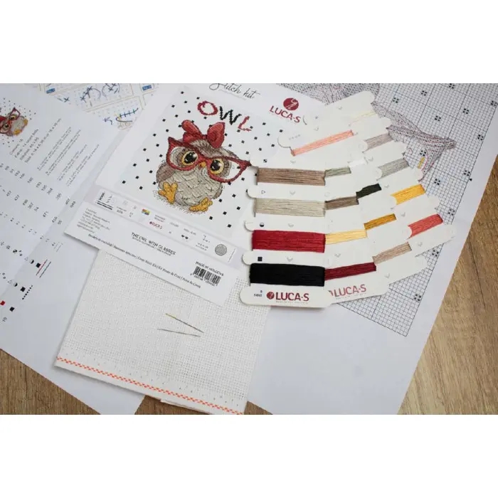 B1403 Сова в окулярах. Luca-S. Набір для вишивки хрестиком