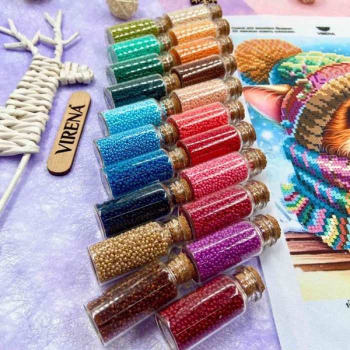 Картина для вишивки бісером "Кіт язичком ловить сніжинки" (А4Н-612)