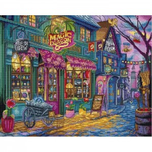 L9914 Магазин Чарівний Дракон. The Magic Dragon Shop. Letistitch. Набір для вишивки хрестиком на Aida 16