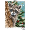 Схема картини "Новорічний єнот" для вишивки бісером на тканині (ТТ-030)