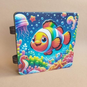 Дерев'яний органайзер для бісеру МініБлокнотик на 22 комірки з магнітною стрічкою для голок (060613мб)