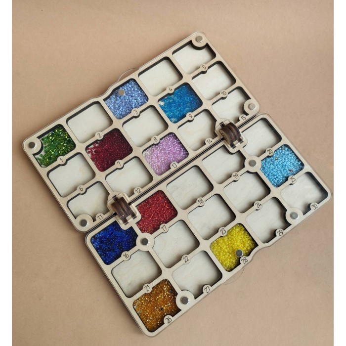 Органайзер для бісеру прямокутний Гаманець на 30 комірок (060701)