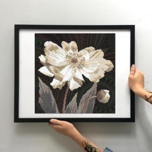 Схема картини Золота Підкова ЗПК-011 "Білий піон" для вишивання бісером на шовку