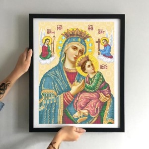 Схема картини Золота Підкова ЗПО-020 "Богородиця Неустанної Помочі" для вишивання бісером на шовку