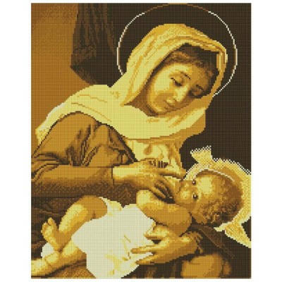 Набір алмазної мозаїки ColorArt 40х50 Ікона "Годувальниця" монохром золота SP069