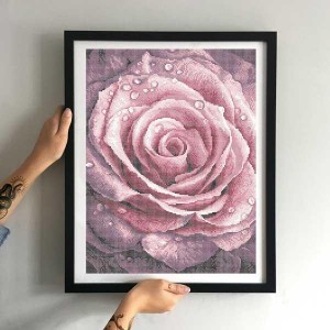 Схема картини Золота Підкова ЗПК-047 "Троянда рожева" для вишивання бісером на шовку