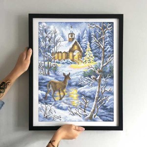 Схема картини Золота Підкова ЗПНМ-007 "Зимова казка" для вишивання бісером на шовку