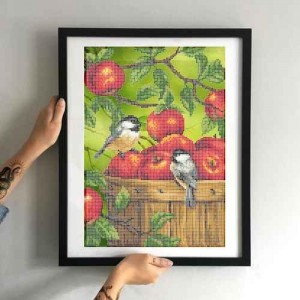 Схема картини Золота Підкова ЗПН-033 "Стиглі яблука" для вишивання бісером на шовку