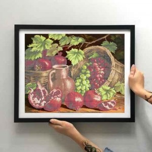 Схема картини Золота Підкова ЗПН-035 "Гранати" для вишивання бісером на шовку