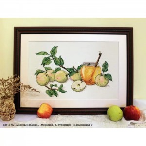 К-02 Медові яблука. Мережка. Набір для вишивки хрестиком на Aida 16