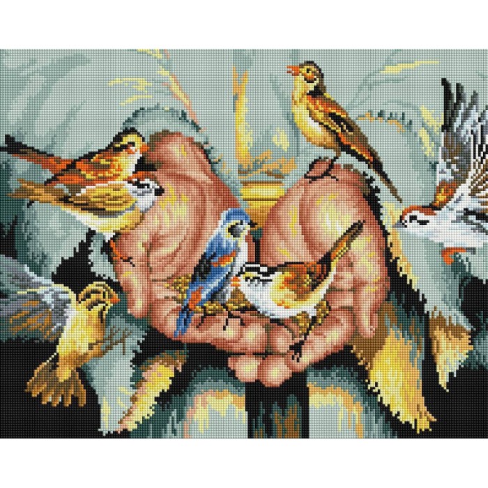 Алмазна мозаїка 40x50 Ікона "В руках у Бога" SP115