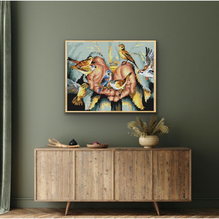 Алмазна мозаїка 40x50 Ікона "В руках у Бога" SP115