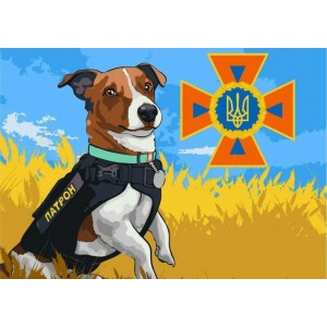 Алмазна мозаїка 30x40 "Пес Патрон" ST482